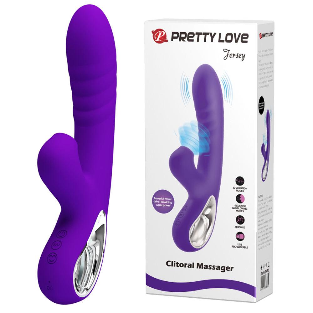 Pretty Love Jersey Sucking and Vibrating Rabbit - Purple - Love It Wet