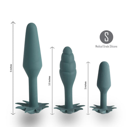 Doobies Pot Leaf Anal Trainer Silicone Set - Green - Love It Wet