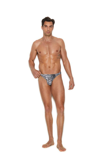 Men's Snap Closure Thong - Large/xlarge - Zebra - Love It Wet