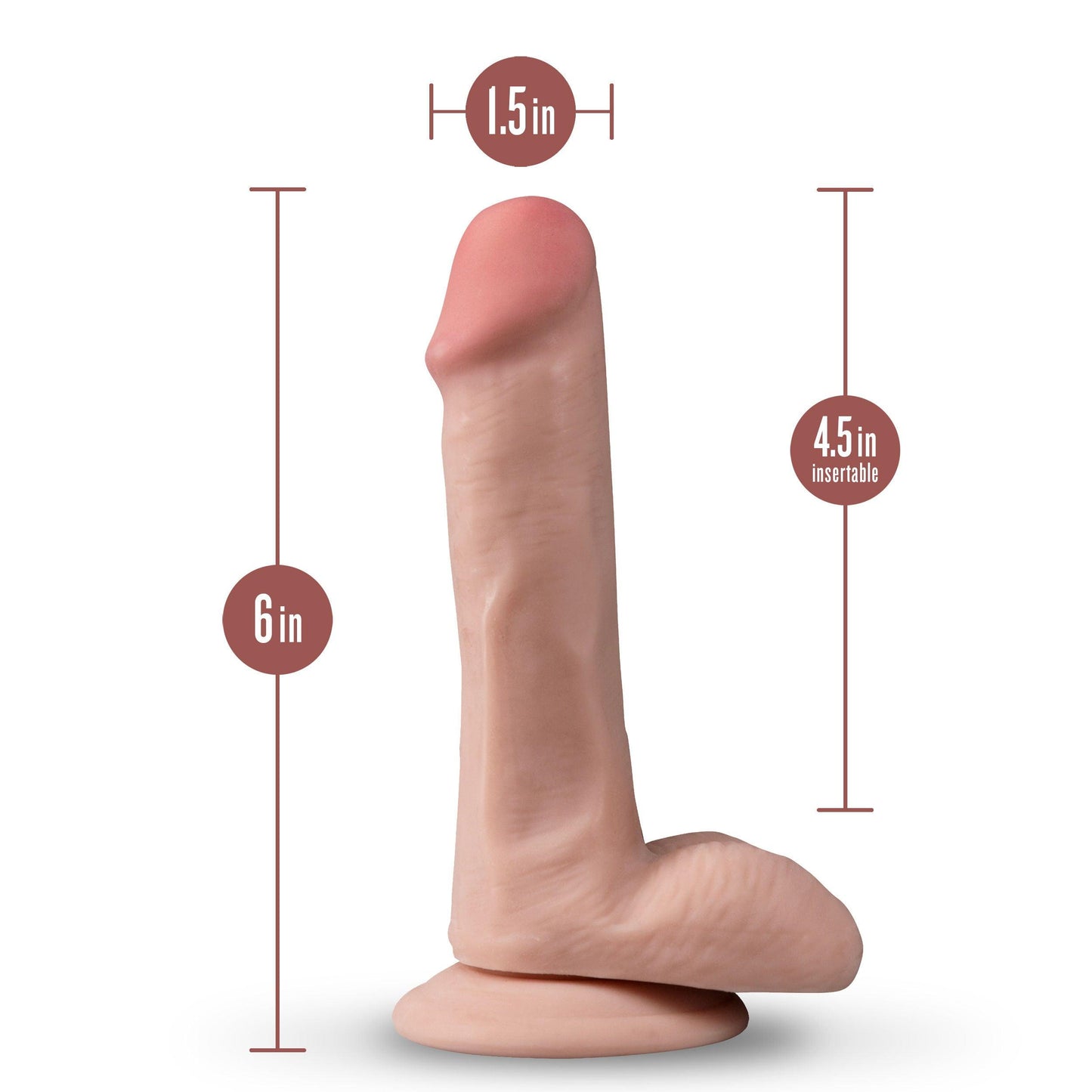 Dr. Skin Plus - 6 Inch Posable Dildo With Balls - Mocha - Love It Wet