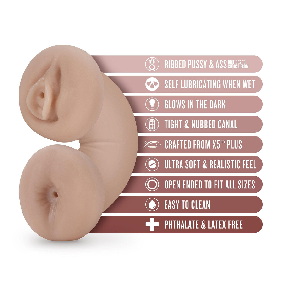Enlust - Tasha - Soft and Wet Glow in the Dark Stroker - Beige - Love It Wet