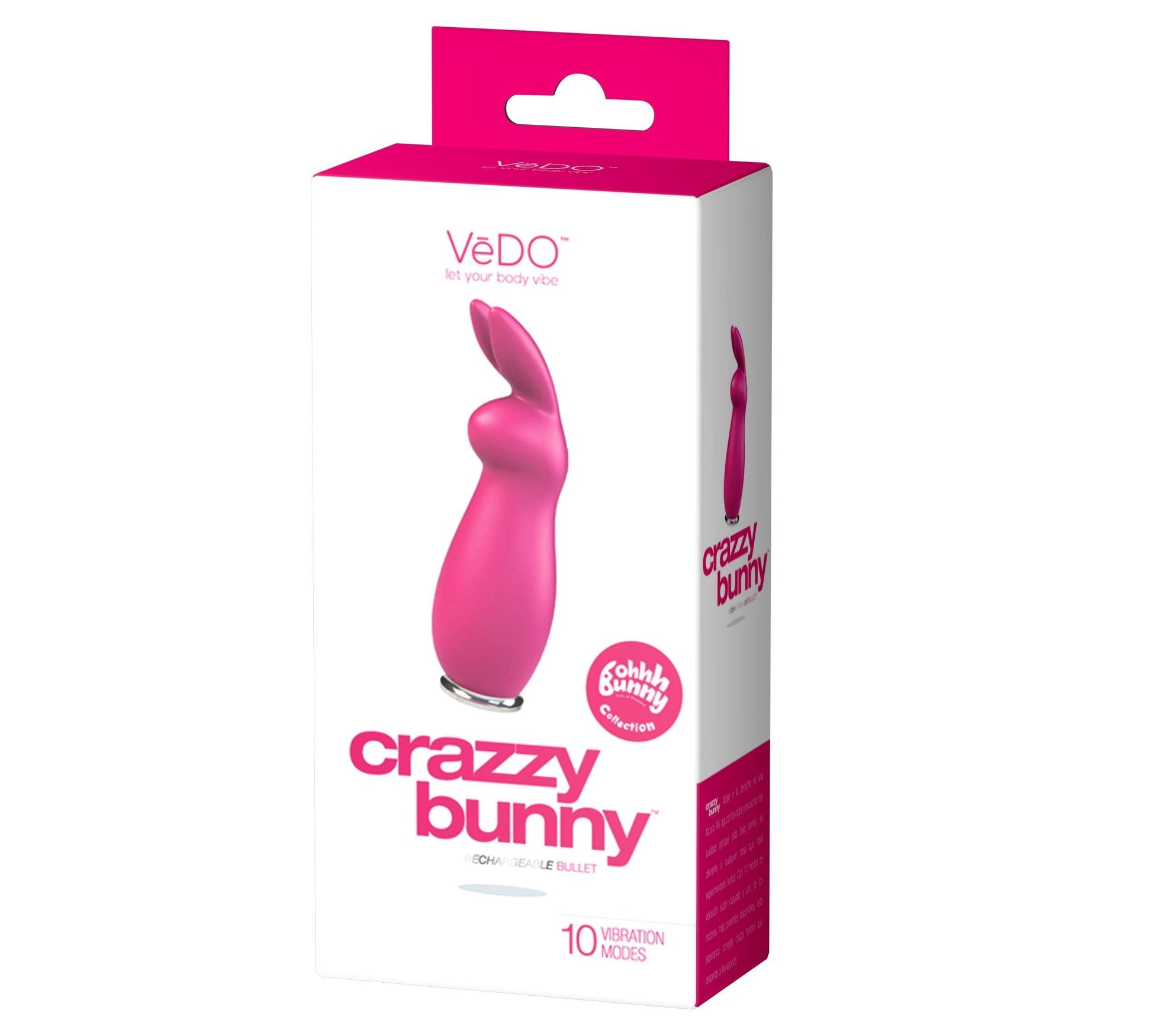 Crazzy Bunny Rechargeable Bullet - Pretty in Pink - Love It Wet