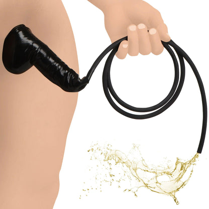 Guzzler Realistic Penis Sheath With Tube - Black - Love It Wet