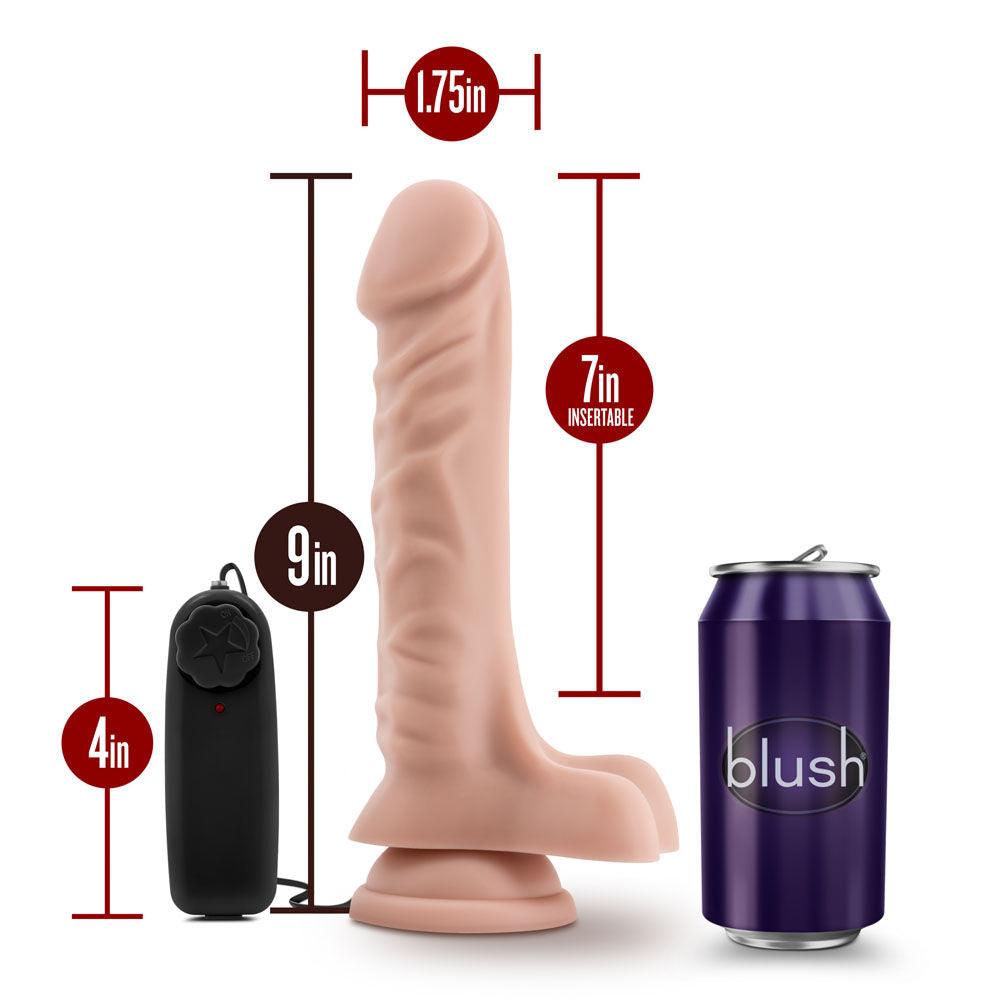 Dr. Skin - Dr. James - 9 Inch Vibrating Cock With Suction Cup - Vanilla - Love It Wet