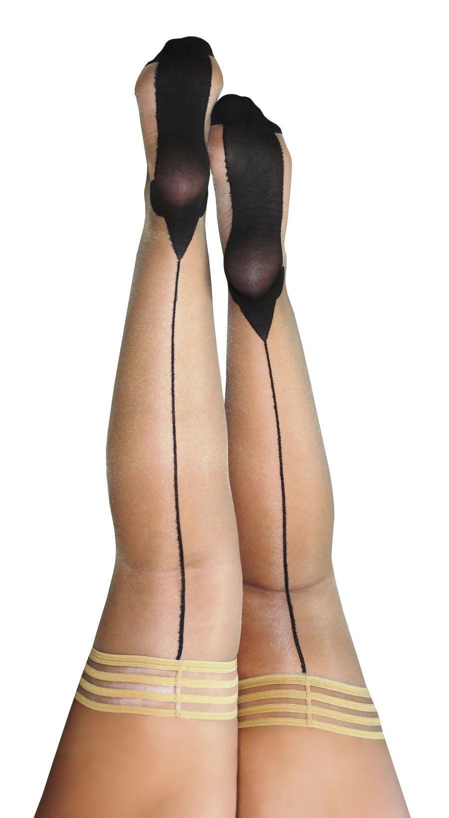 Ruby - Cuban Heel Thigh High - Size D - Nude - Love It Wet