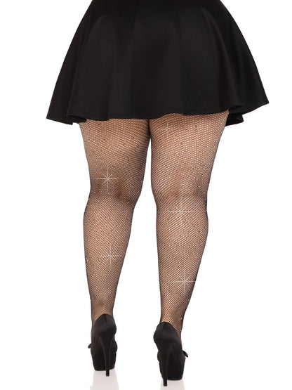 Colby Rhinestone Fishnet Tights - 1x/2x - Caramel - Love It Wet