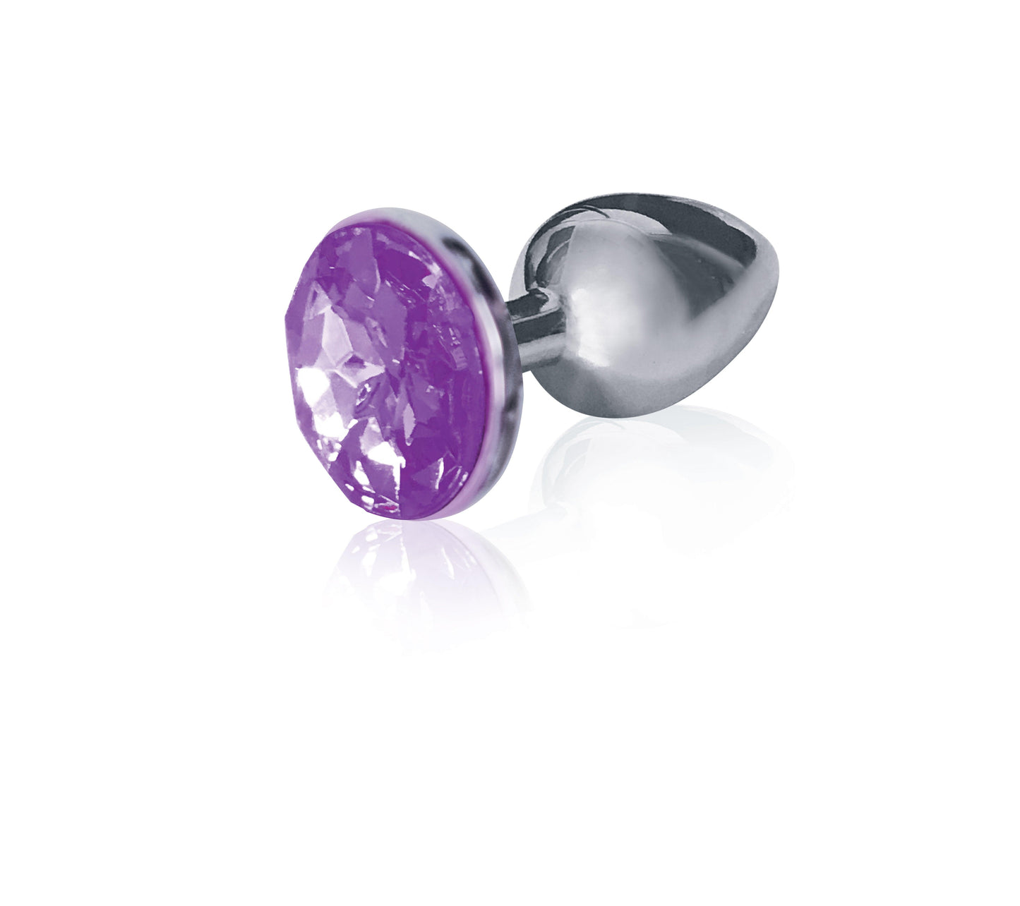 The 9's the Silver Starter Bejeweled Stainless Steel Plug - Violet - Love It Wet