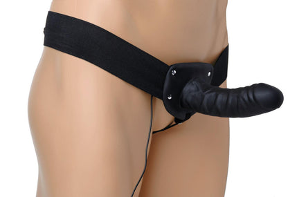 Deluxe Vibro Erection Assist Hollow Silicone Strap-On - Love It Wet