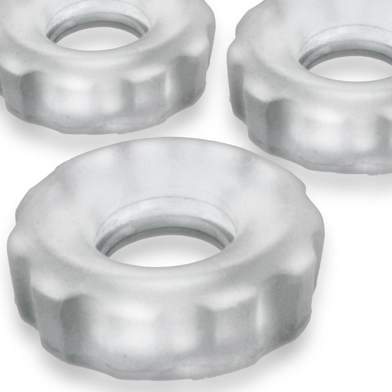 Super Huj - 3-Pack Cockrings - Clear Ice - Love It Wet