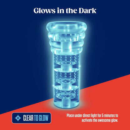 Rize - Luz - Glow in the Dark Self- Lubricating Stroker - Clear - Love It Wet