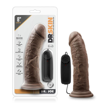 Dr. Skin - Dr. Joe - 8 Inch Vibrating Cock With Suction Cup - Chocolate - Love It Wet