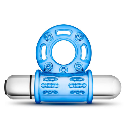 Stay Hard 10 Function Vibrating Bull Ring - Blue - Love It Wet