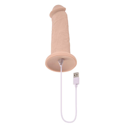 7 Inch Girthy Vibrating Dong - Light - Love It Wet