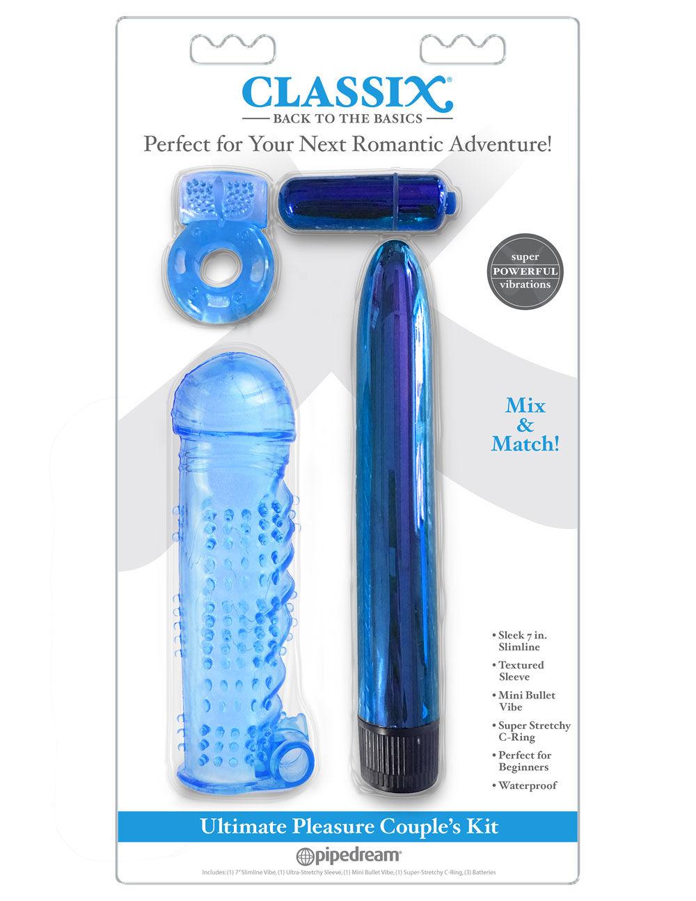 Classix Ultimate Pleasure Couples Kit - Blue - Love It Wet