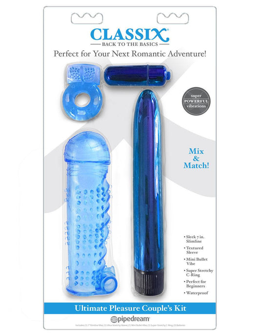 Classix Ultimate Pleasure Couples Kit - Blue - Love It Wet