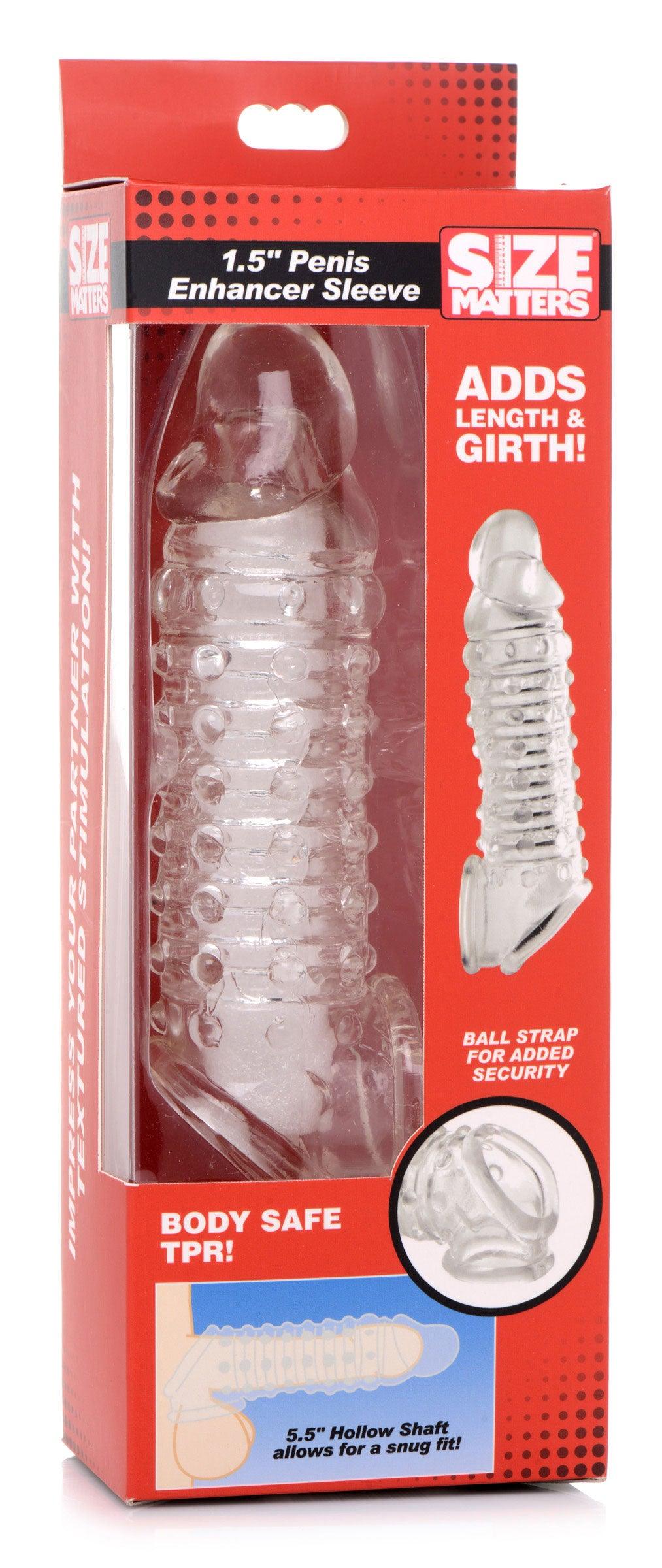 1.5 Inch Penis Enhancer Sleeve - Smoke - Love It Wet