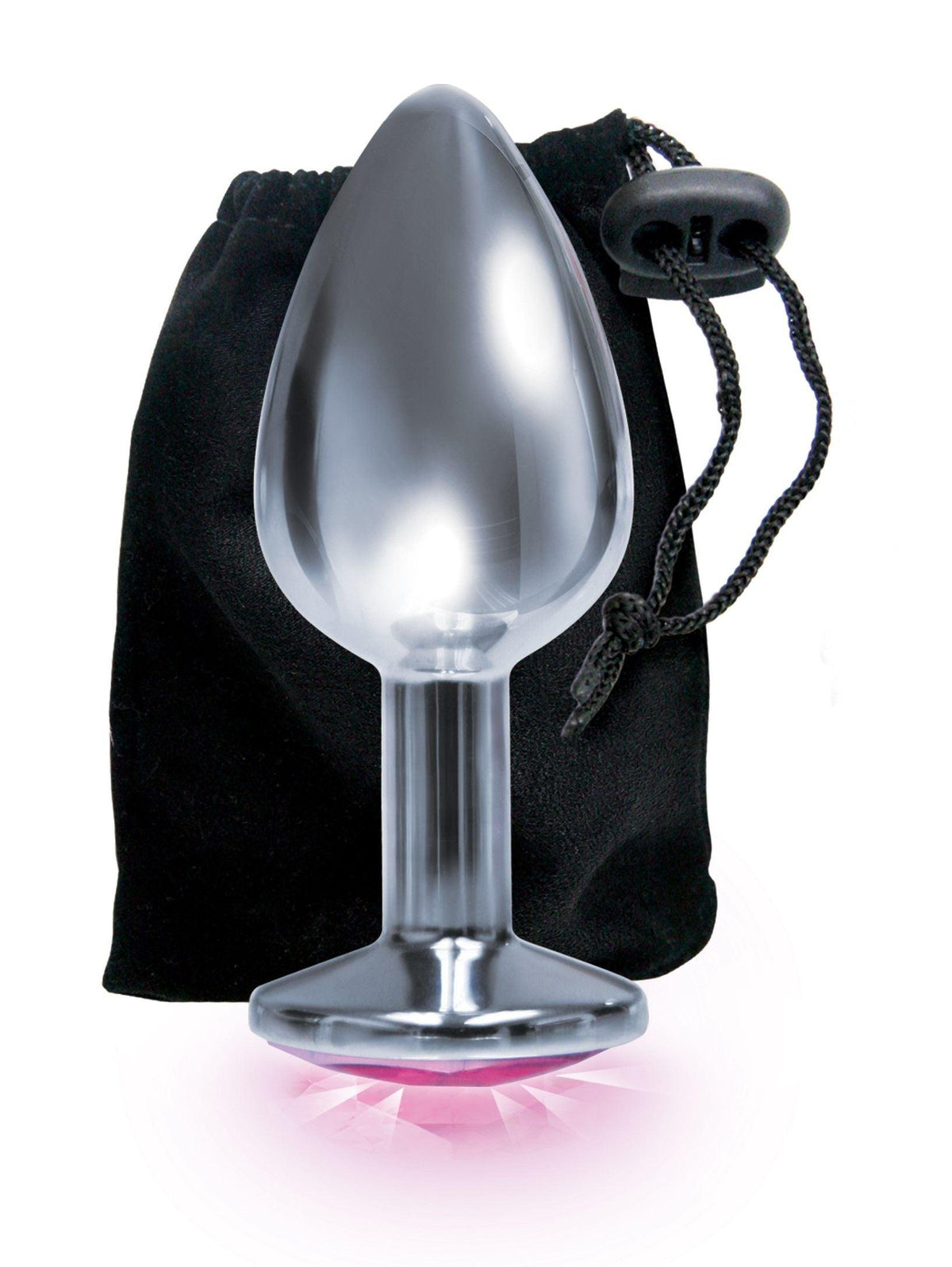 The 9's the Silver Starter Bejeweled Stainless Steel Plug - Pink - Love It Wet