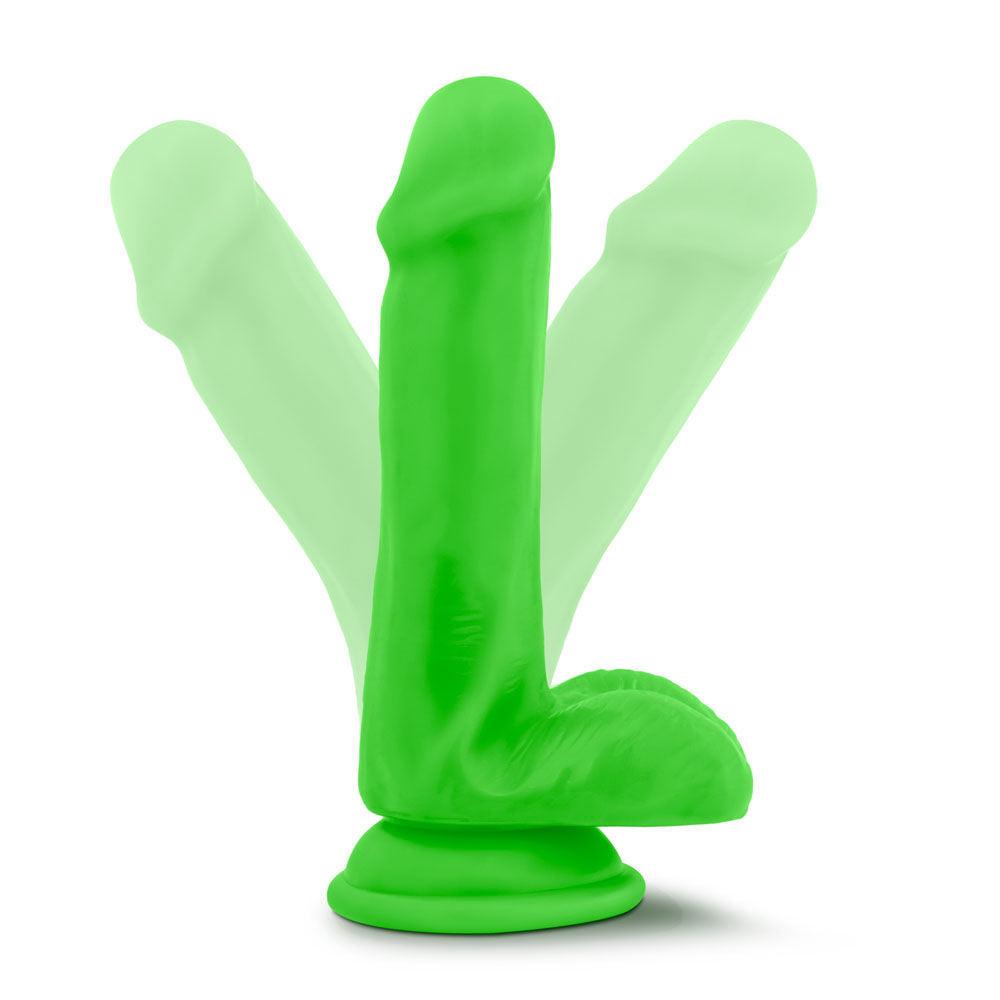 Neo - 6 Inch Dual Density Cock With Balls - Neon Green - Love It Wet