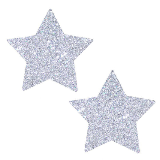 Silver Pixie Dust Glitter Starry Nights Nipztix Pasties - Love It Wet