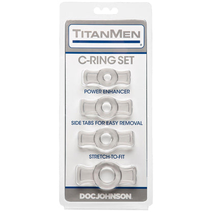 Titanmen Cock Ring Set - Black - Love It Wet