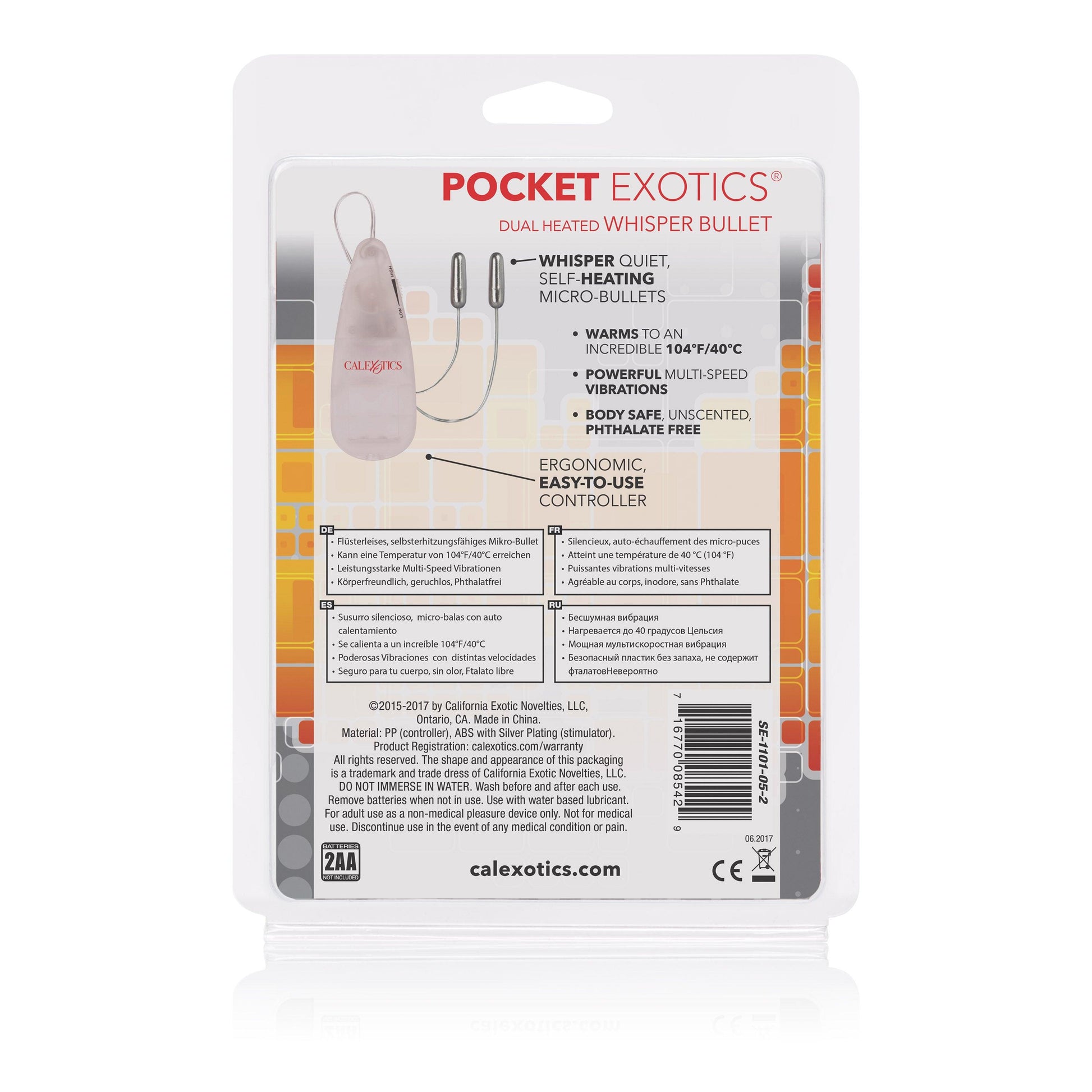 Pocket Exotics Dual Heated Whisper Bullets - Clear - Love It Wet