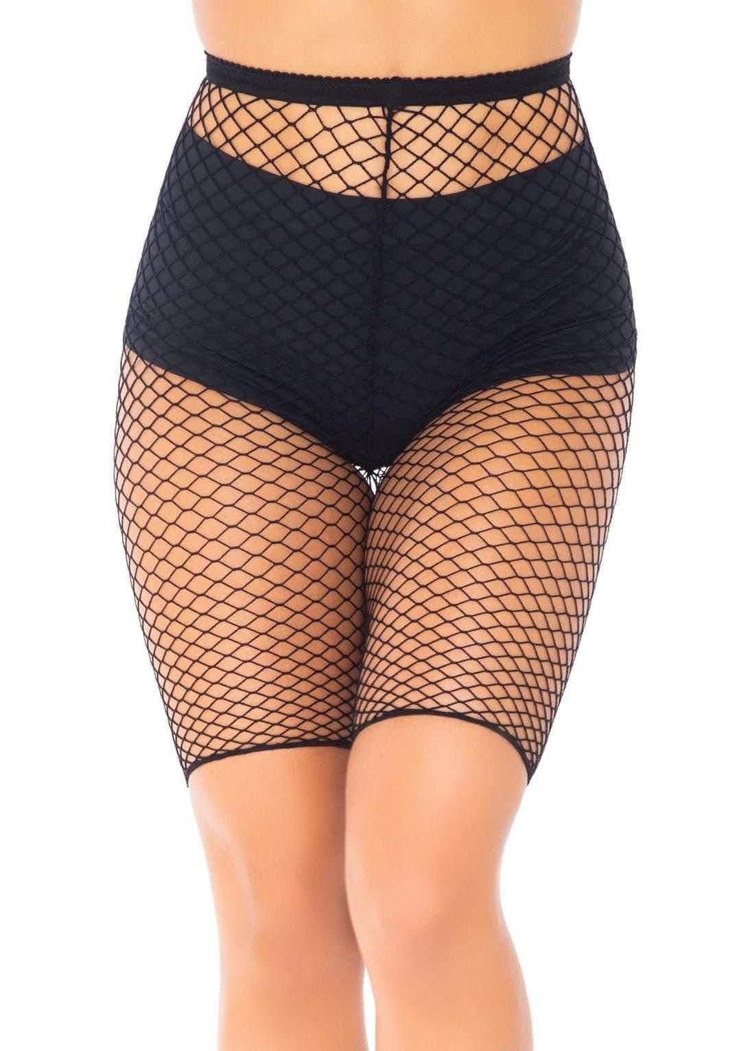 Industrial Fishnet Biker Shorts - One Size - Black - Love It Wet