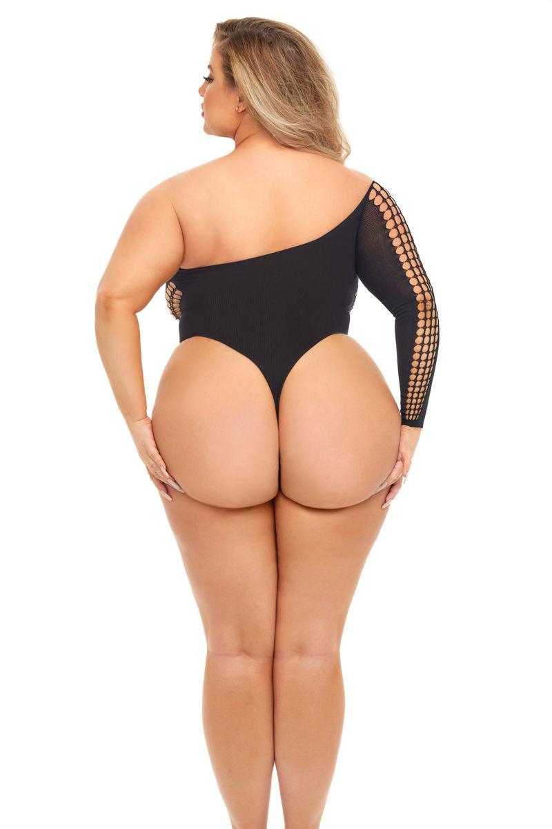 Dollar Sign Bodysuit - Queen Size - Black - Love It Wet