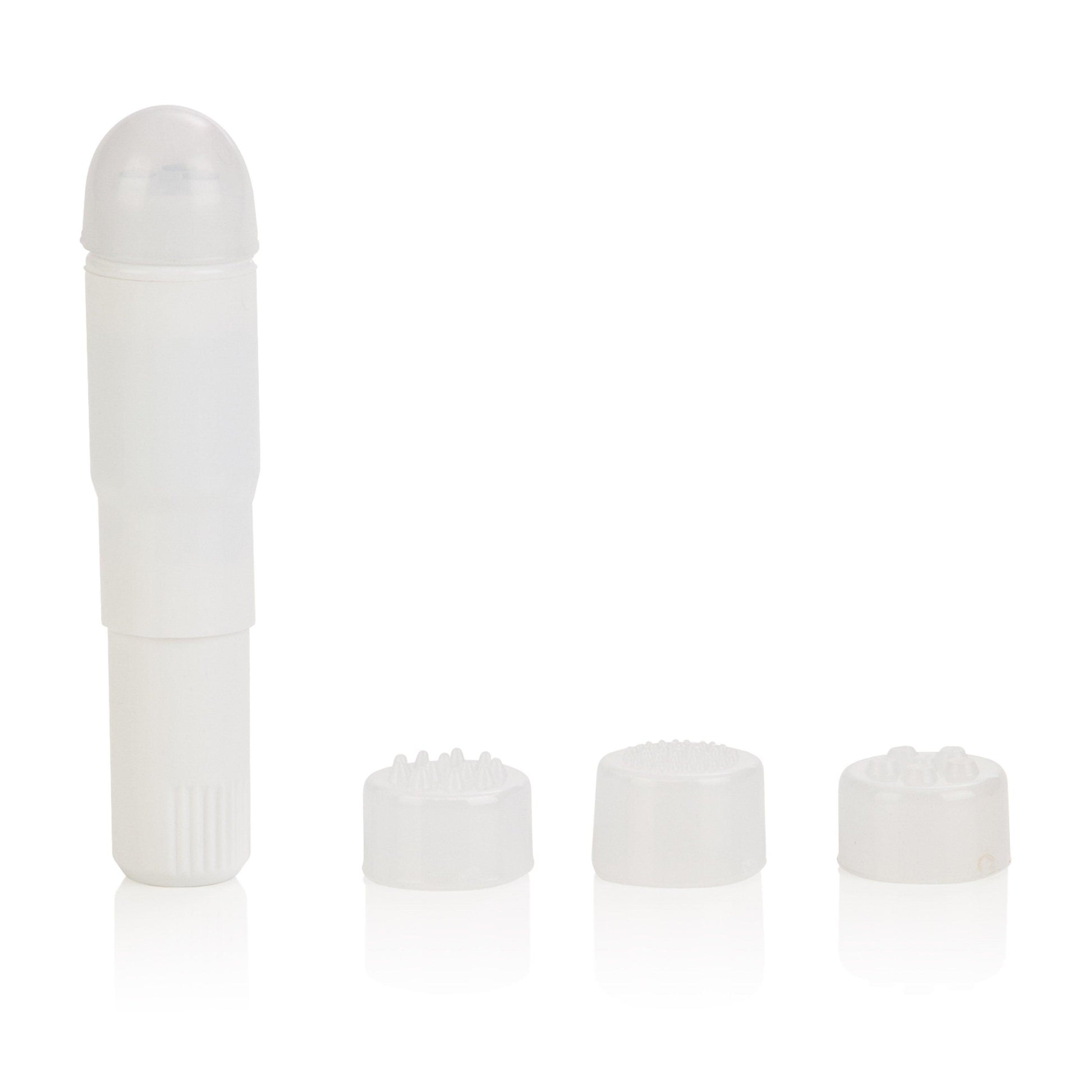 Compact Waterproof Personal Travel Massager With 4 Tips - White - Love It Wet