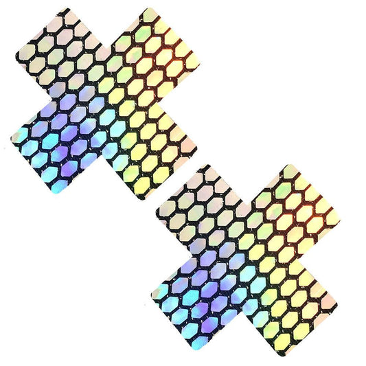 Mirrored Mayhem Super Holographic X Factor Nipztix Pasties - Love It Wet