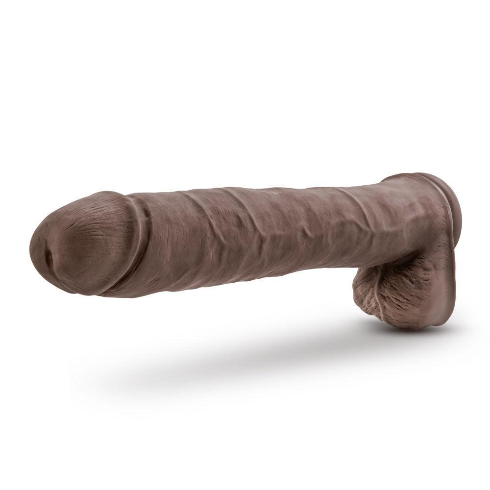 Au Naturel - Daddy - 14 Inch Sensa Feel Dual Density Dildo - Chocolate - Love It Wet