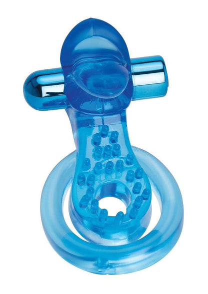 Bodywand Rechargeable Duo Ring With Clit Tickler - Blue - Love It Wet