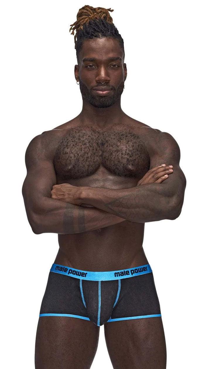 Casanova Uplift Mini Shorts - XL - Black/blue - Love It Wet