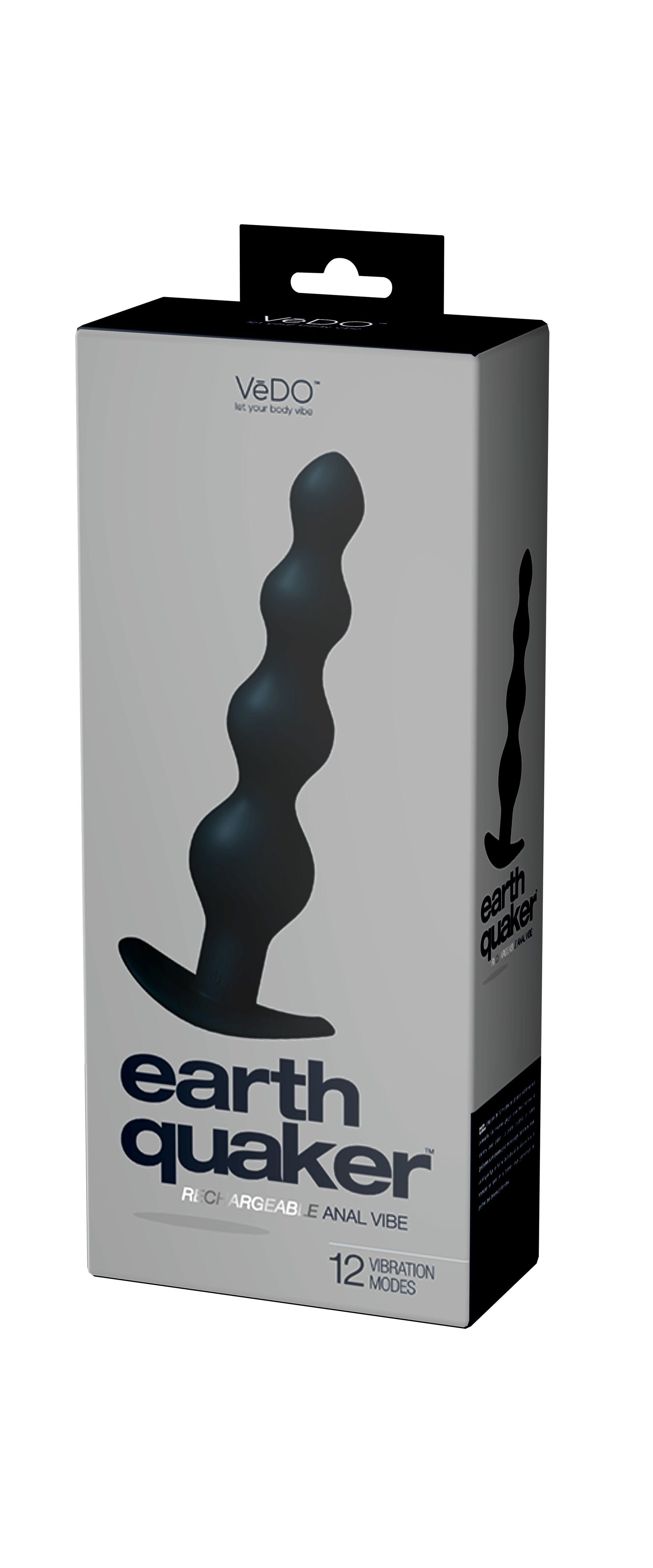 Earth Quaker Rechargeable Anal Vibe - Just Black - Love It Wet