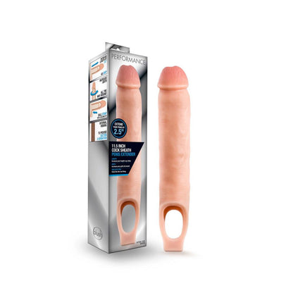 Performance - 11.5 Inch Cock Sheath Penis Extender - Vanilla - Love It Wet