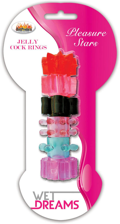 Pleasure Stars Jelly Cock Rings - Love It Wet