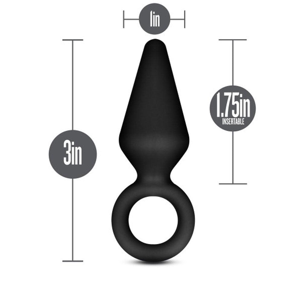 Anal Adventures - Platinum - Silicone Loop Plug - Small - Black - Love It Wet