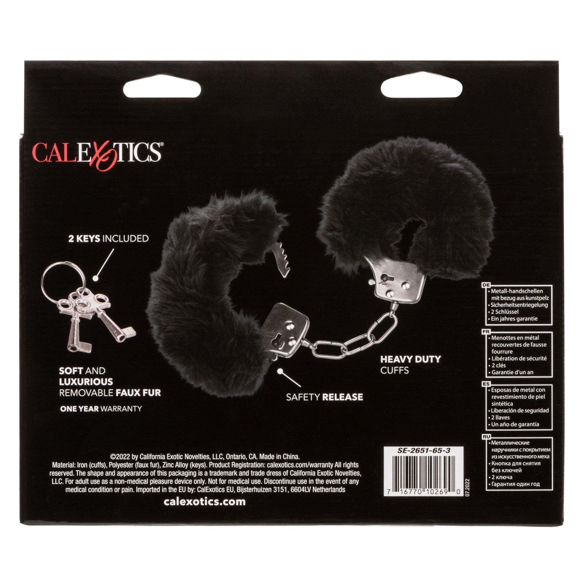 Ultra Fluffy Furry Cuffs - Black - Love It Wet