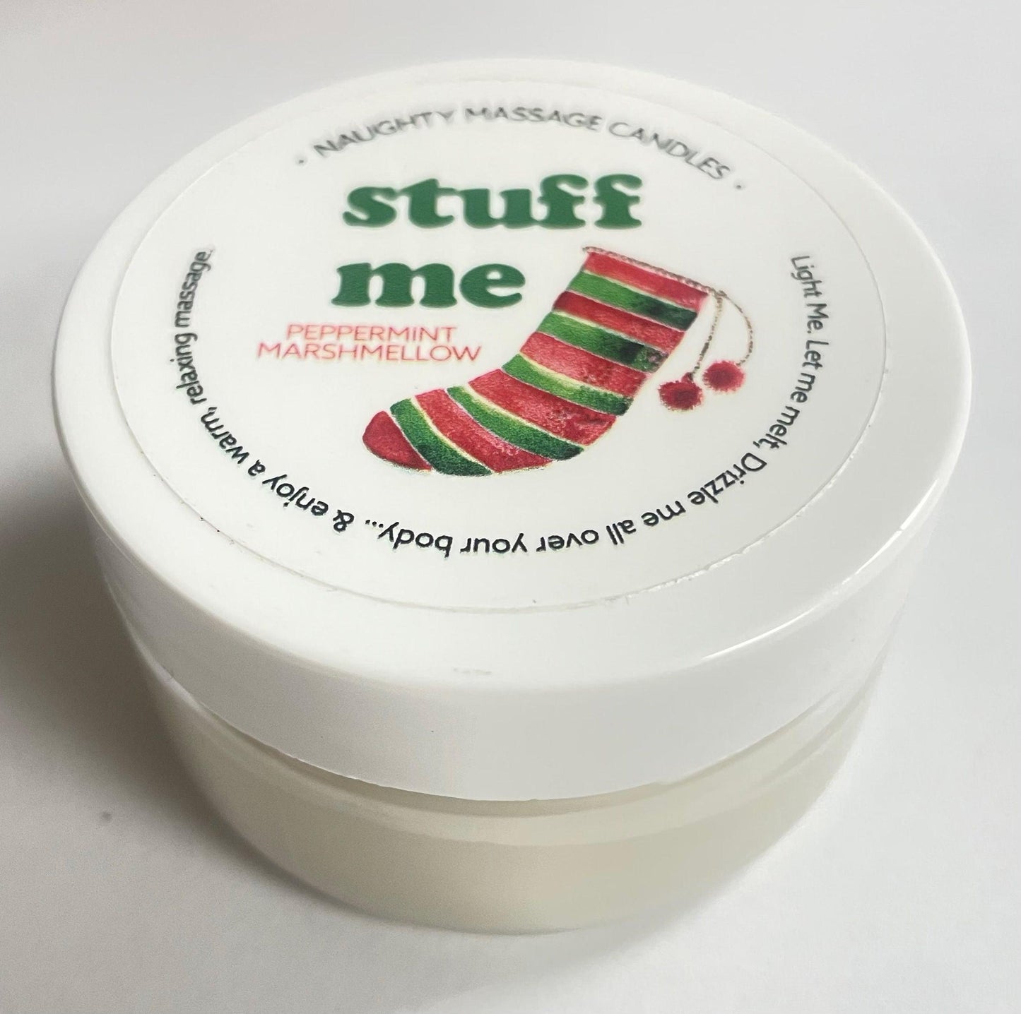 Stuff Me Massage Candle - Peppermint Marshmallow 1.7 Oz - Love It Wet