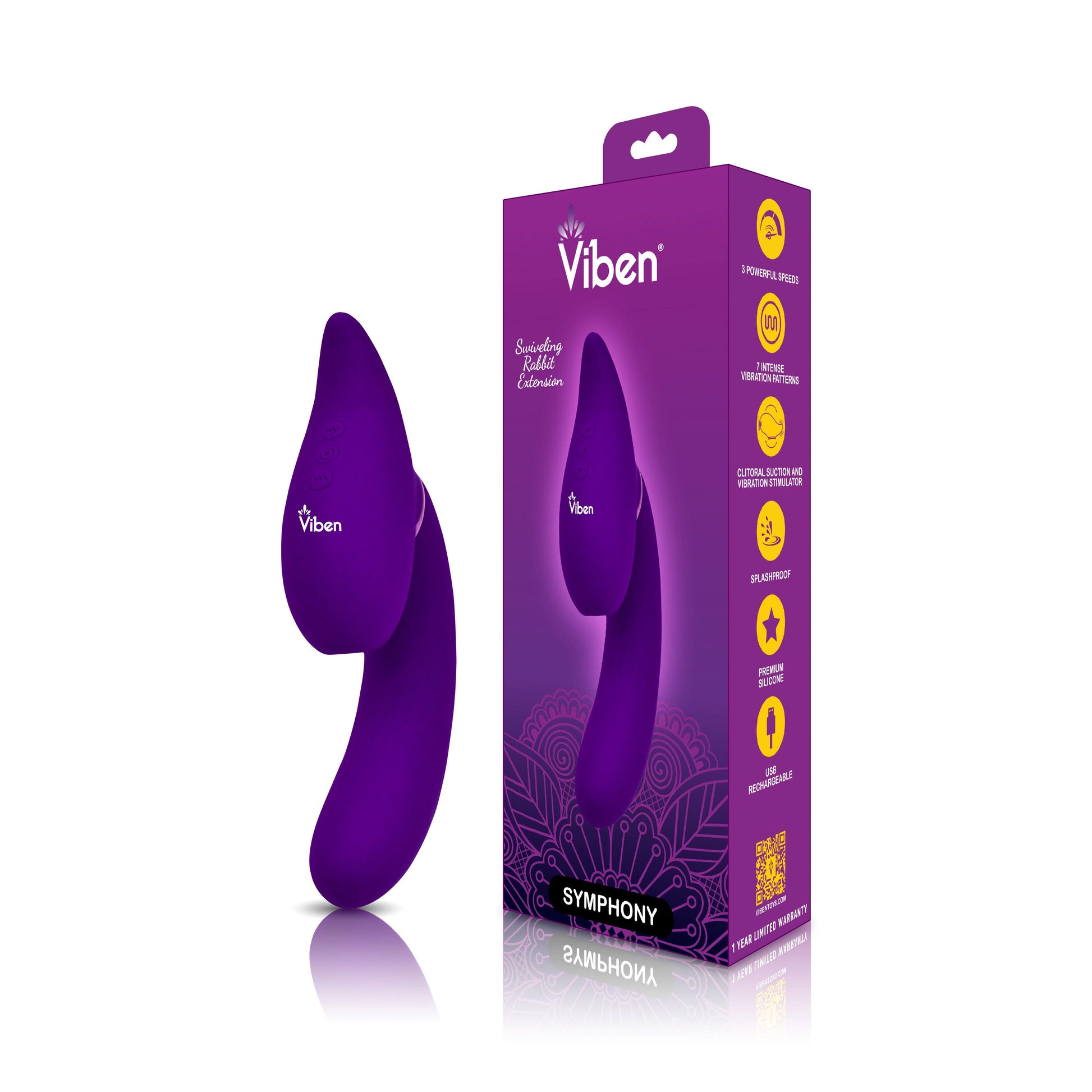 Symphony - Violet - Insertable Triple Motor Vibe - Love It Wet