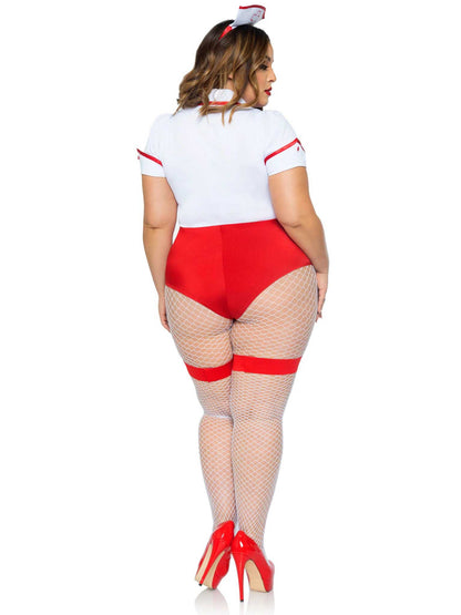 Plus Nurse Feelgood Sexy Costume - 3x/4x - White / Red