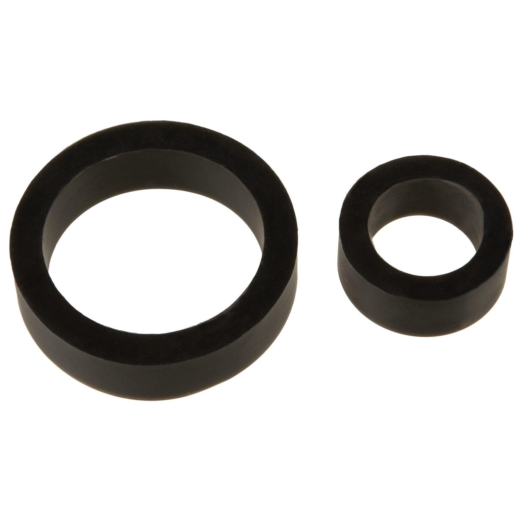 Titanmen Cock Ring Platinum Silicone Double Pack - Black - Love It Wet