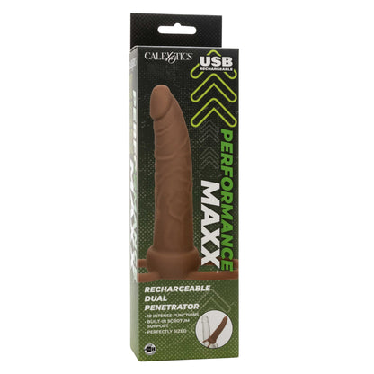 Performance Maxx Rechargeable Dual Penetrator - Brown - Love It Wet