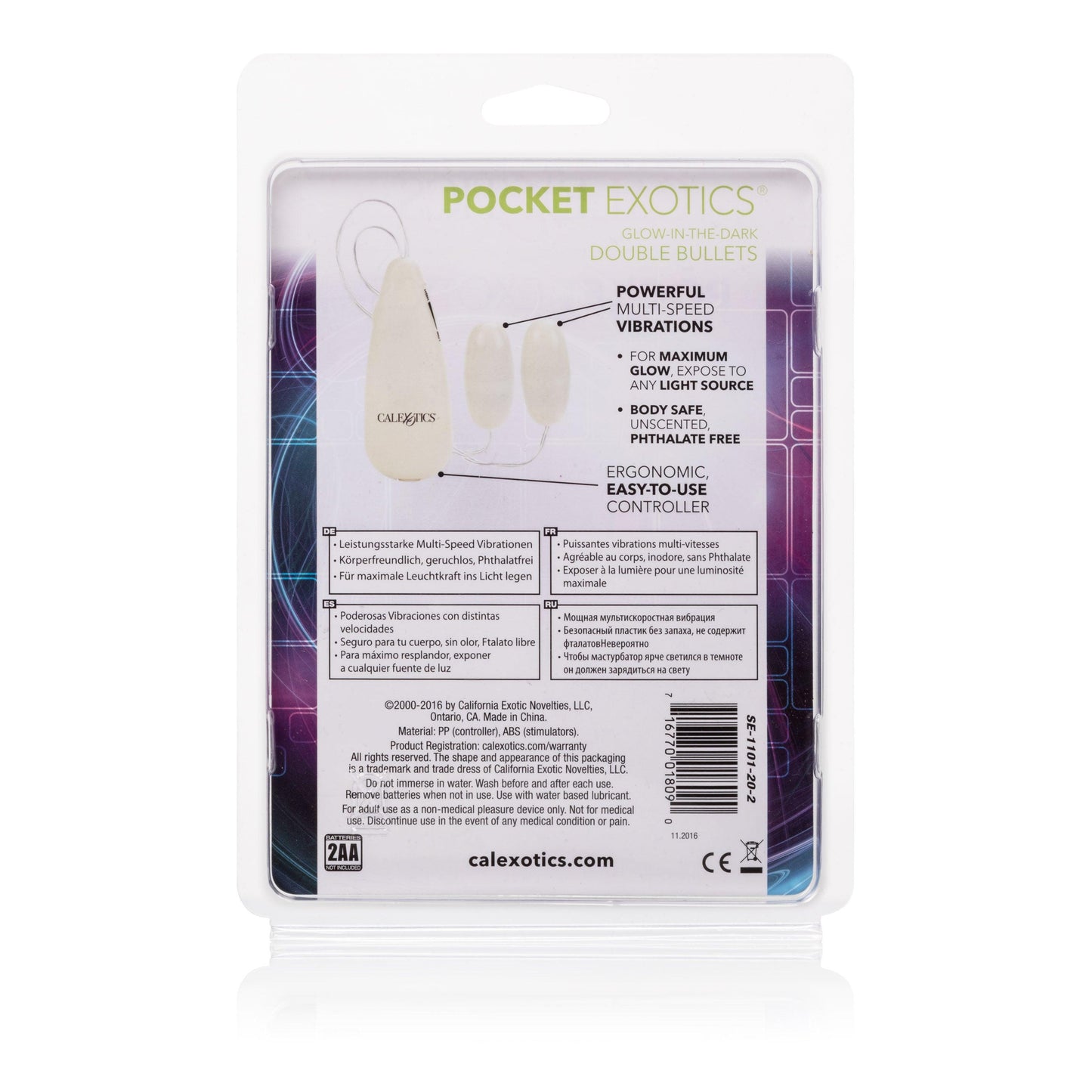 Glow-in-the-Dark Pocket Exotics Vibrating Glowing Bullet - Love It Wet