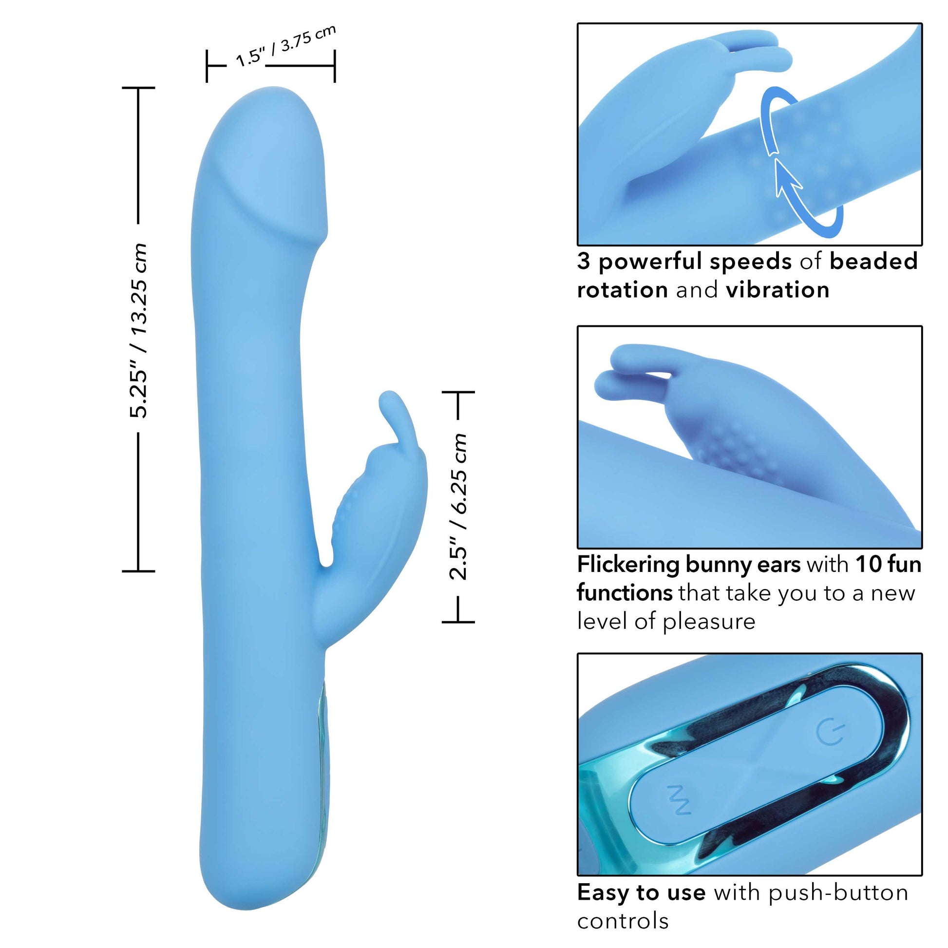 Jack Rabbit Elite Rotating Rabbit - Blue - Love It Wet