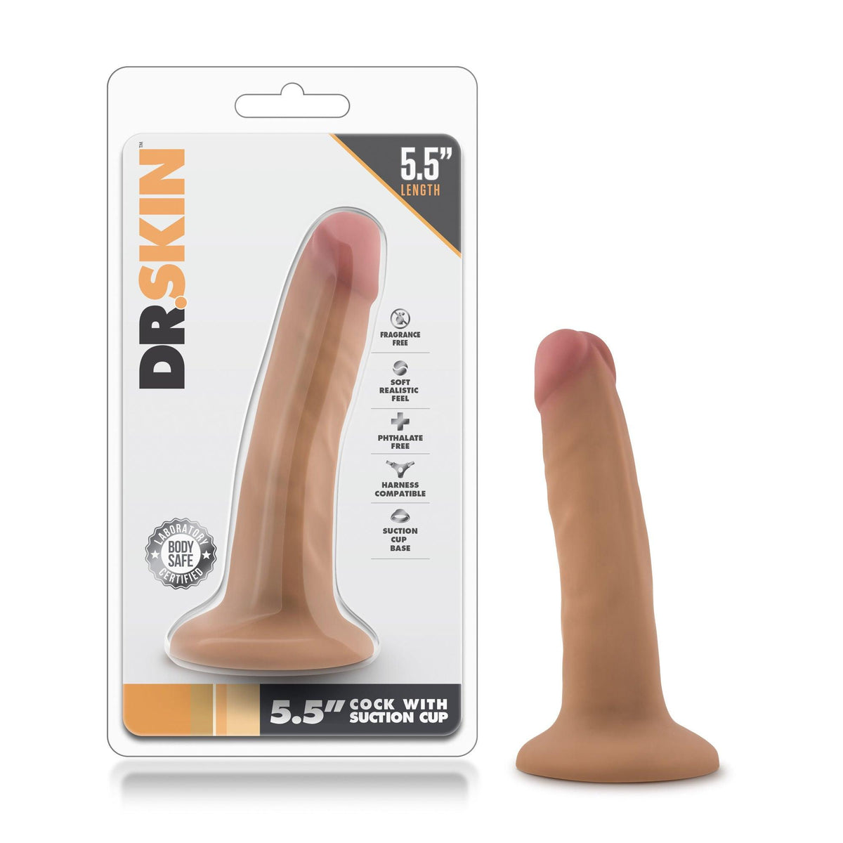 Dr. Skin - 5.5 Inch Cock With Suction Cup - Mocha - Love It Wet