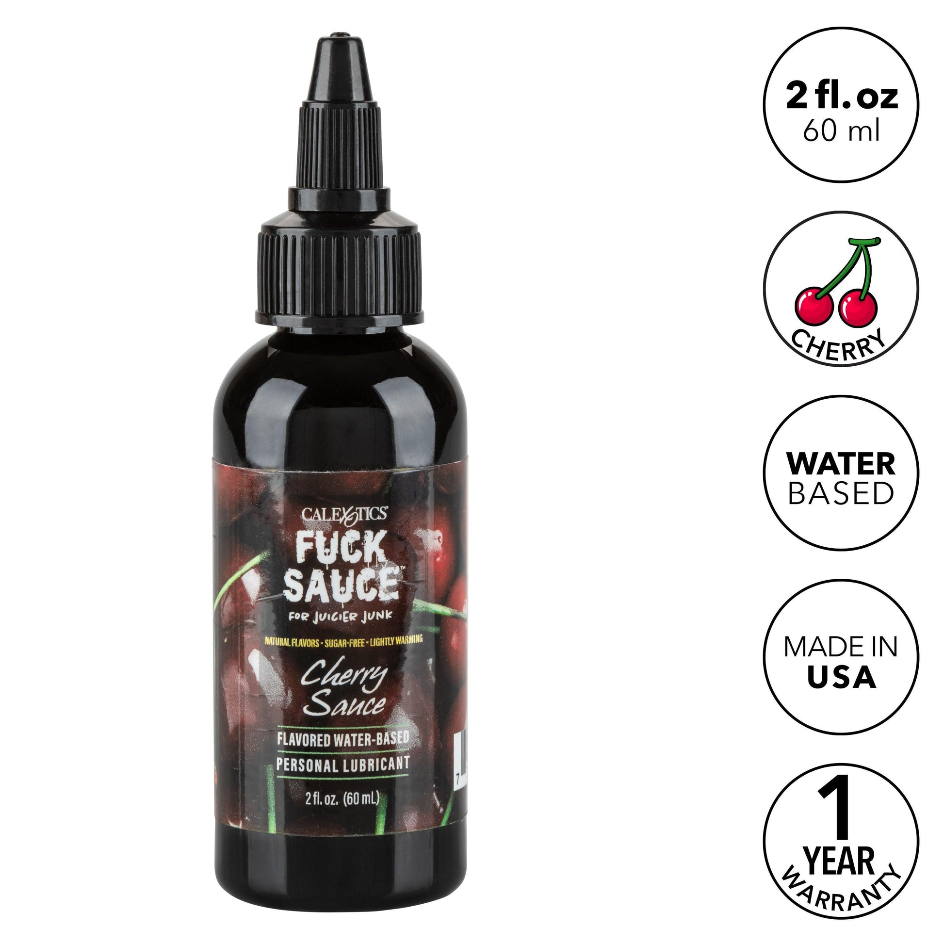 Fuck Sauce Flavored Water-Based Personal Lubricant - Cherry - 2 Fl. Oz. - Love It Wet