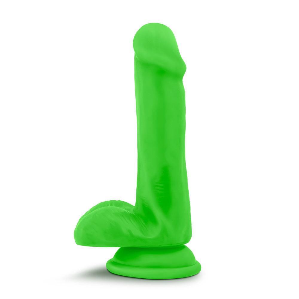 Neo - 6 Inch Dual Density Cock With Balls - Neon Green - Love It Wet