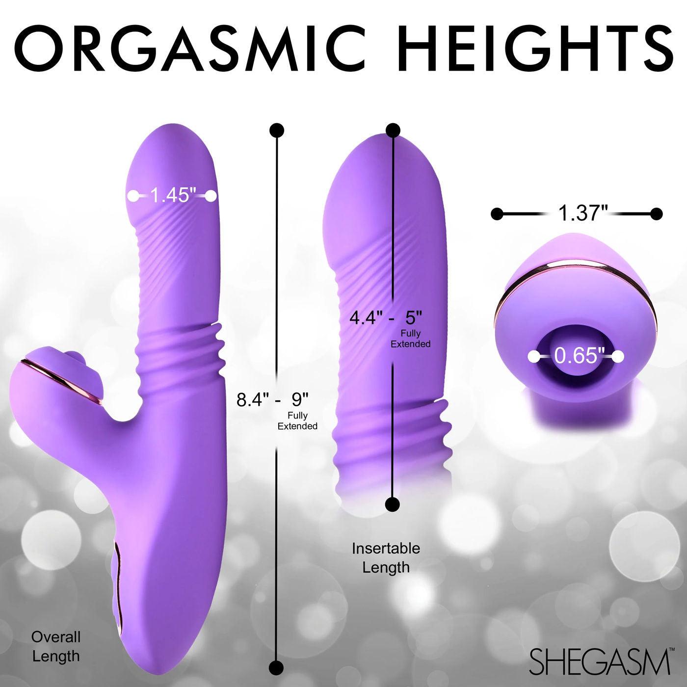 Pro-Thrust Max 14x Thrusting and Pulsing Silicone Rabbit - Purple - Love It Wet