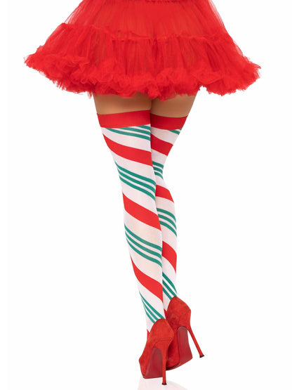 Holiday Ribbon Thigh High - Swirl - Love It Wet