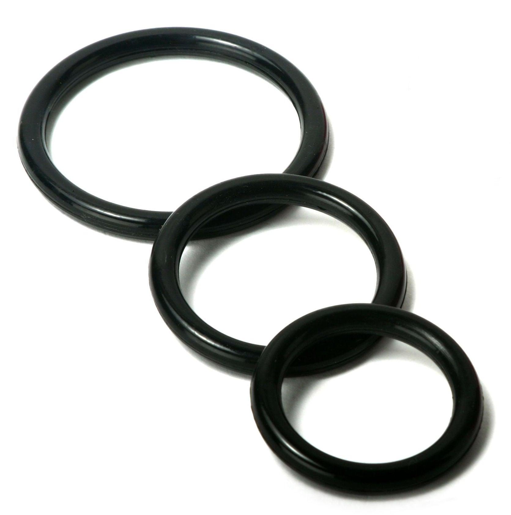 Trinity Silicone Cock Rings - Black - Love It Wet